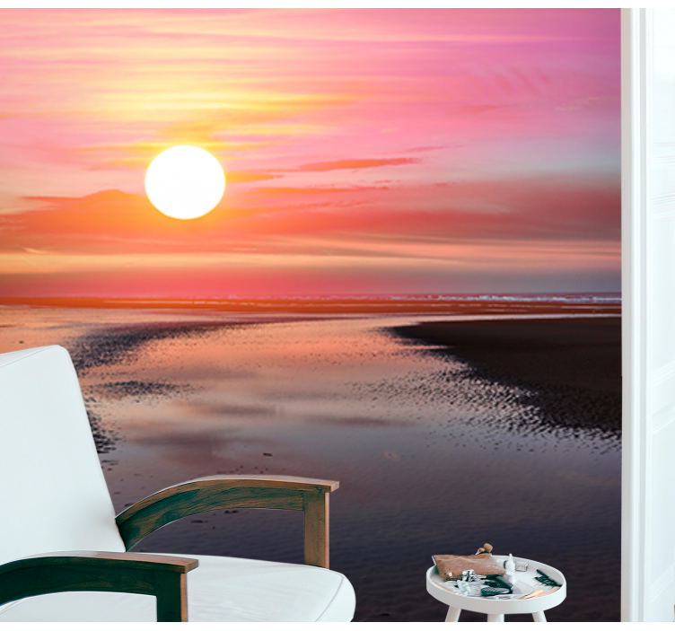 Serene Sunset Vista wall mural mountain - TenStickers