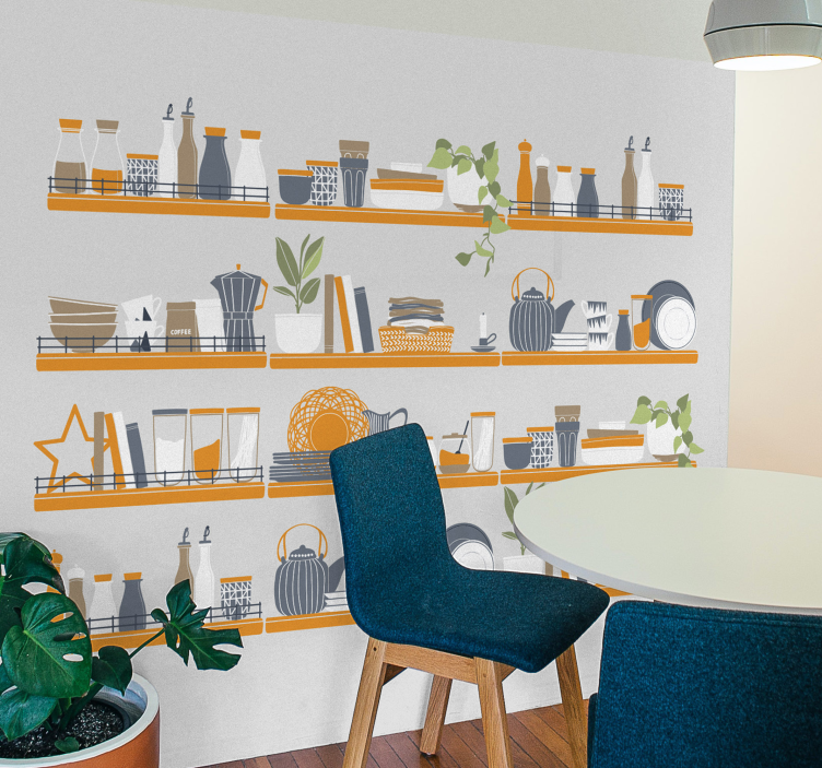 shelves tidy kitchen Kitchen Wall Mural - TenStickers