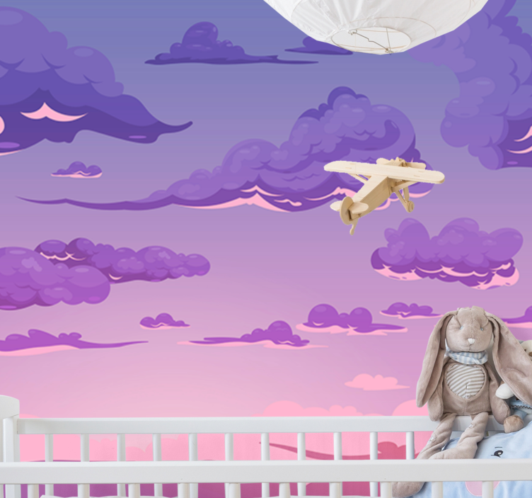 Sky wall mural whimsical cloud view - TenStickers