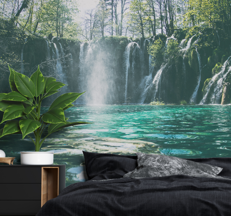 Smooth Waterfall nature wall mural - TenStickers