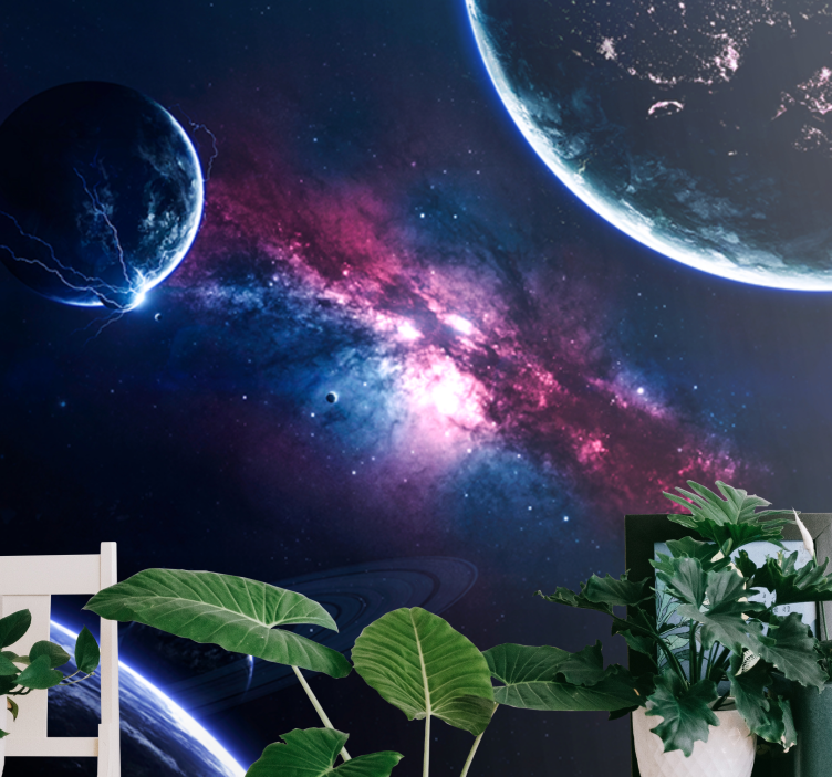 Space wall mural cosmic galaxy landscape - TenStickers