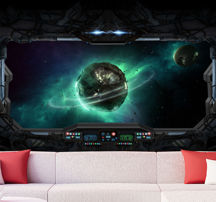 Space wall mural cosmic planetary view - TenStickers