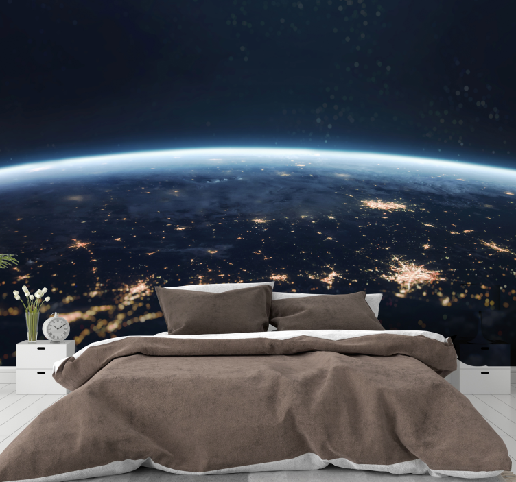Space wall mural earth from space - TenStickers