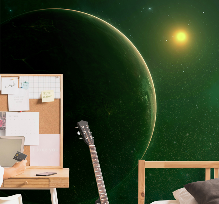 Space wall mural planetary celestial scene - TenStickers