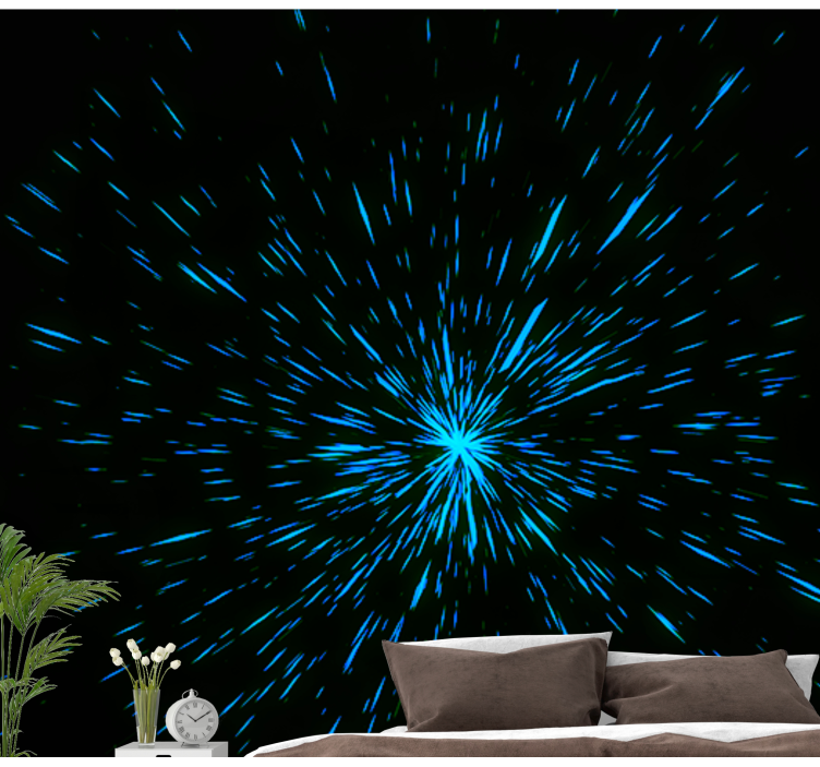 Space wall mural with starburst effect - TenStickers