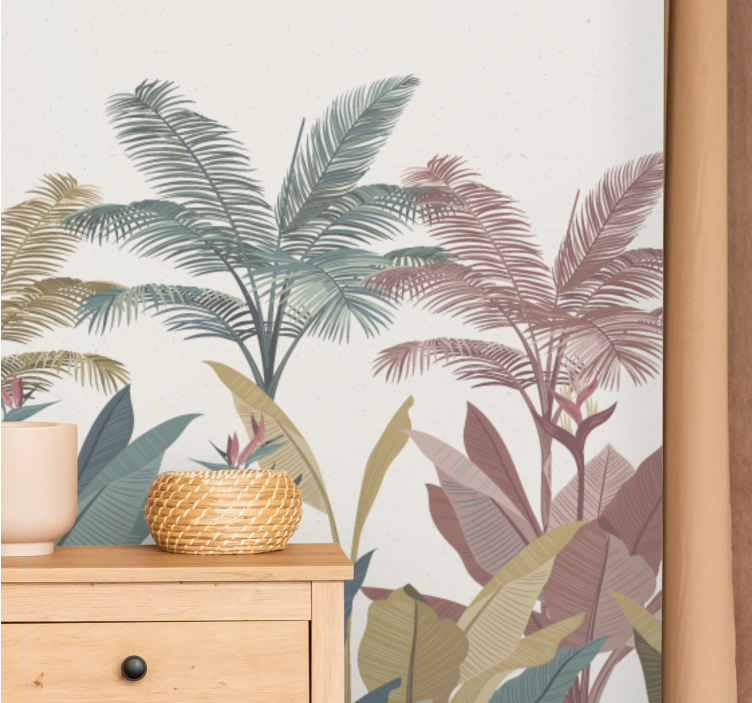 Terracotta tropical plants nature wall mural - TenStickers