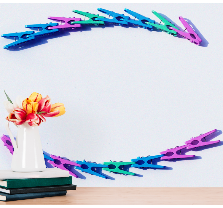 Texture wall mural colorful clip arrangement - TenStickers