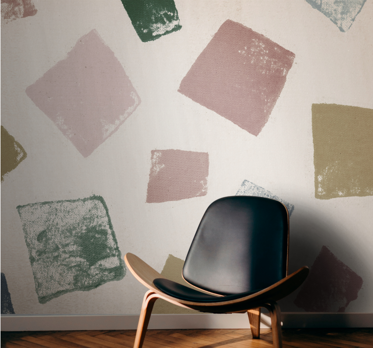 Texture wall mural in geometric color blocks - TenStickers