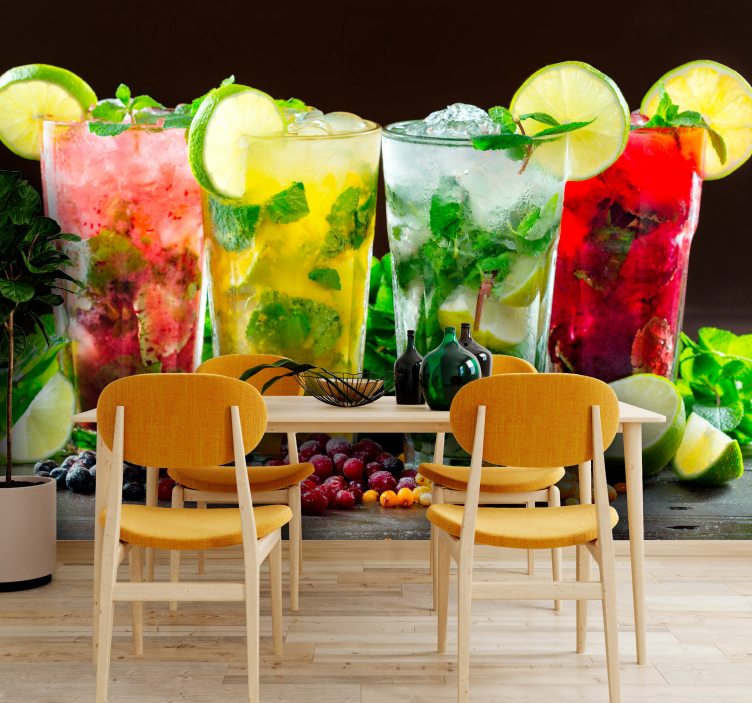 Texture wall mural refreshing drink showcase - TenStickers