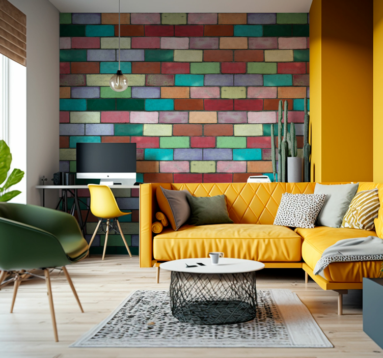 Texture stones brick wall mural - TenStickers