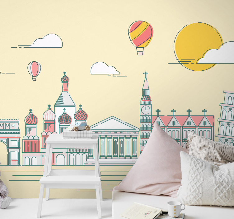 Through the world Kids wall Murals - TenStickers
