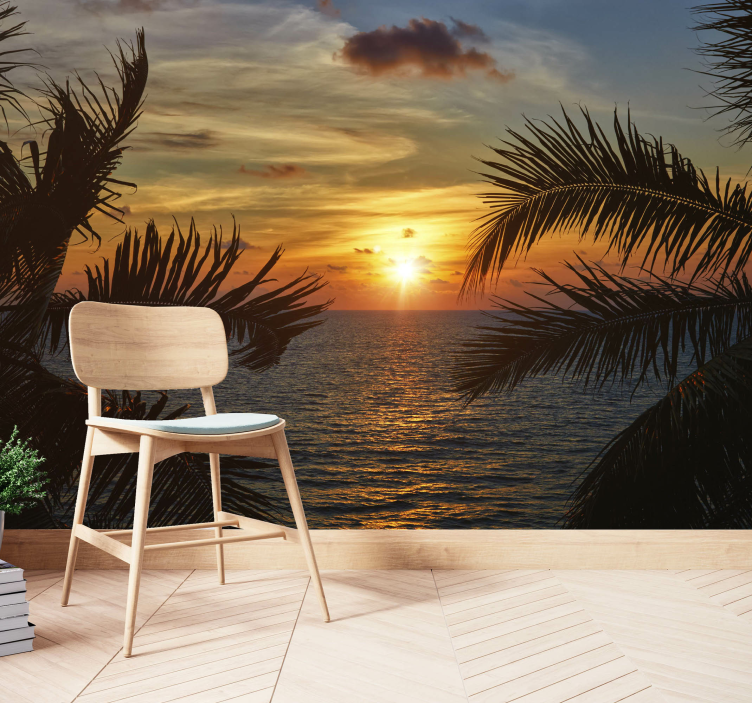 Tranquil dusk perspective landscape wall mural - TenStickers