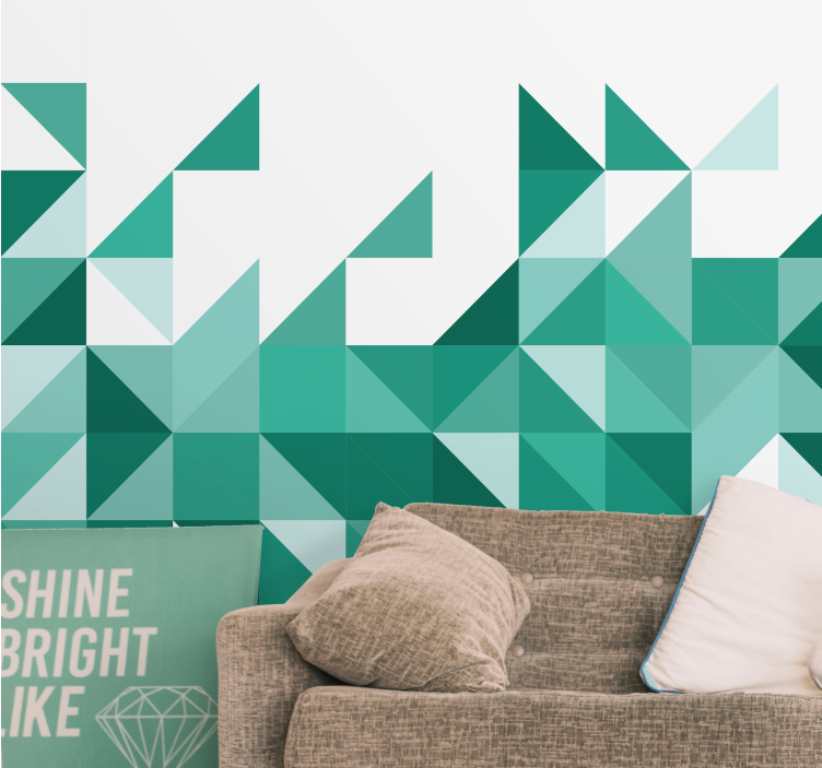 Turquoise geometric pattern Wall Murals - TenStickers