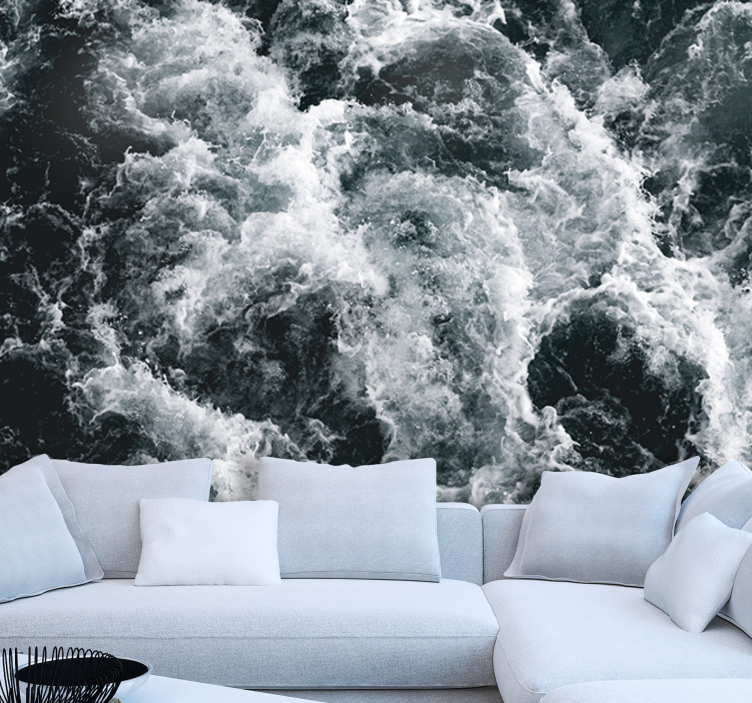 Under the sea wall mural churning ocean waves - TenStickers