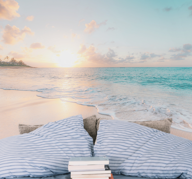 Under the sea wall mural sunset beach atmosphere - TenStickers