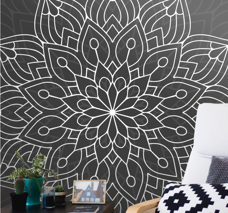 Unique thin lined pattern Mandala Wall Mural - TenStickers