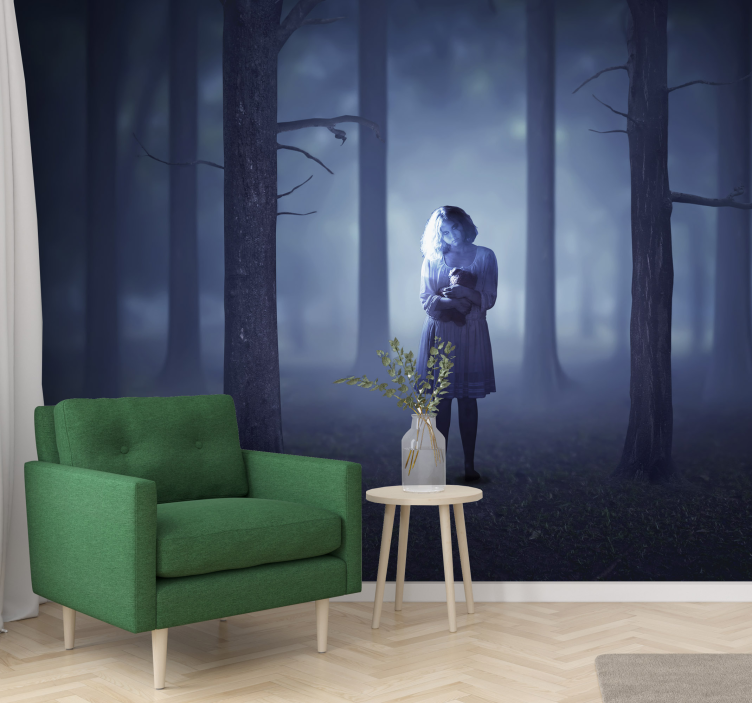 Wall mural fantasy girl in the mist - TenStickers