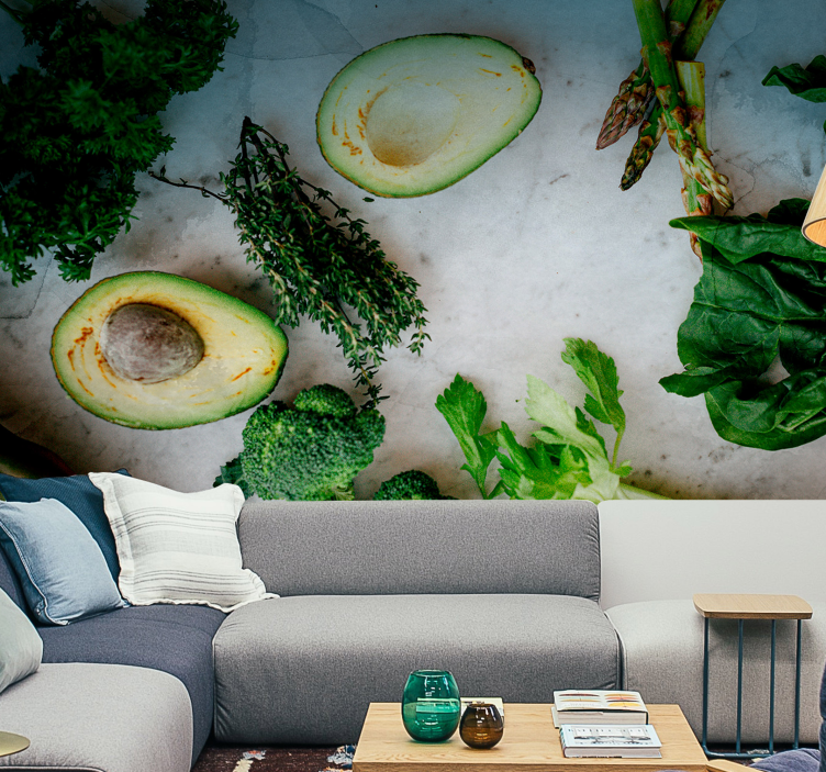 Wall mural kitchen fresh avocado display - TenStickers