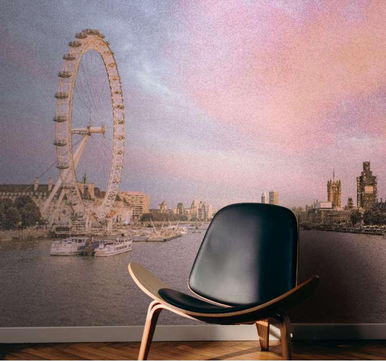 Wall mural london london eye perspective - TenStickers