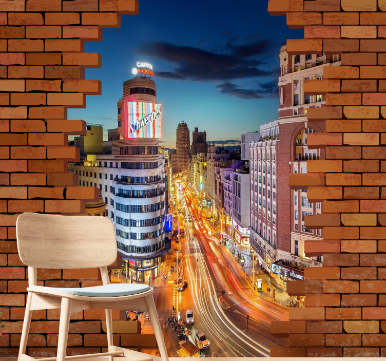 Wall mural madrid madrid cityscape at dusk - TenStickers