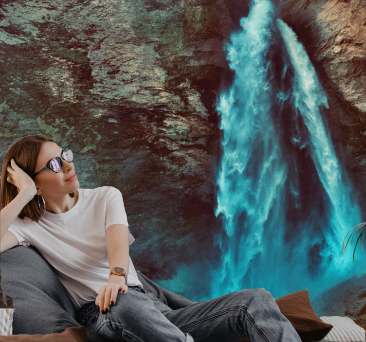 Wall mural mountain grand waterfall view - TenStickers