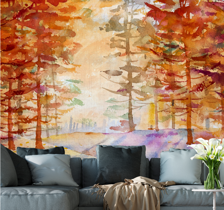 Wall mural nature autumn forest scenery - TenStickers