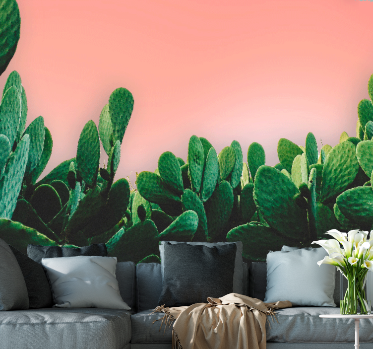 Wall mural nature cactus landscape artwork - TenStickers