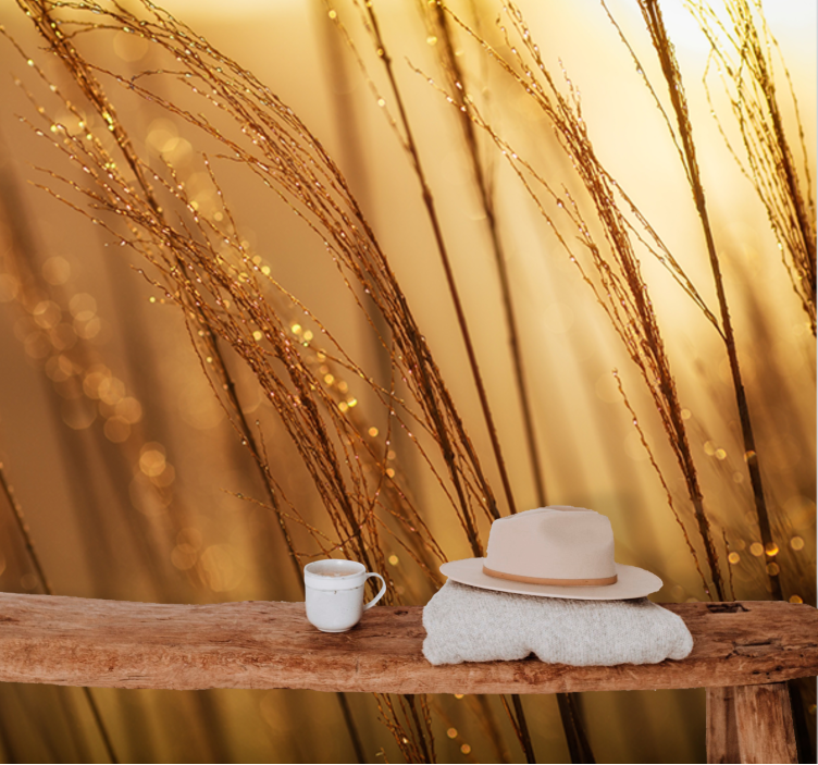 Wall mural nature gentle golden grass - TenStickers