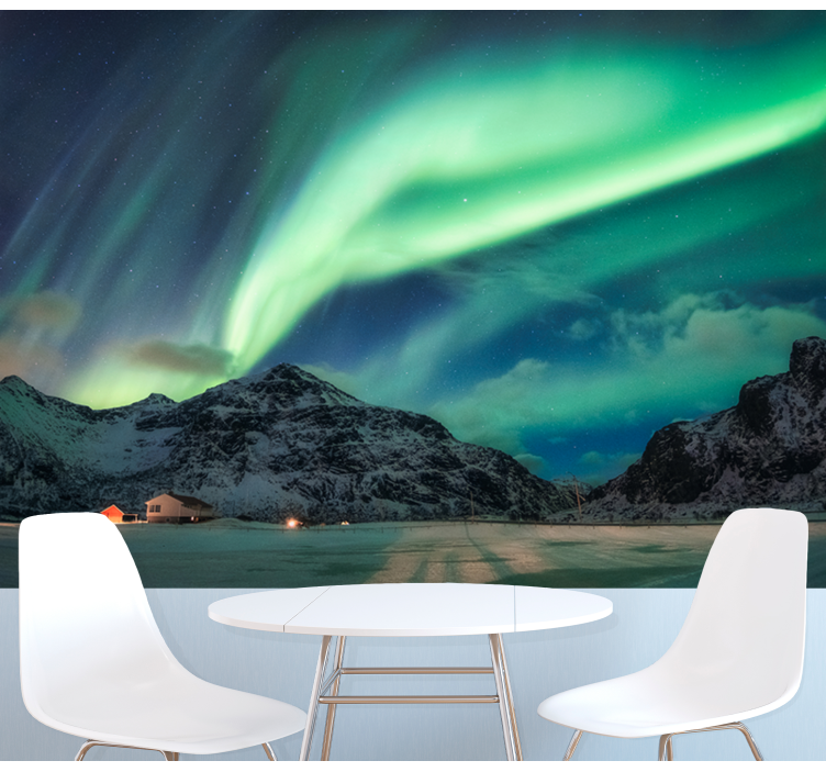 Wall mural nature northern lights display - TenStickers