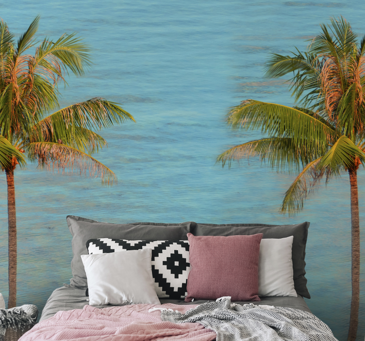 Wall mural nature tranquil palm oasis - TenStickers