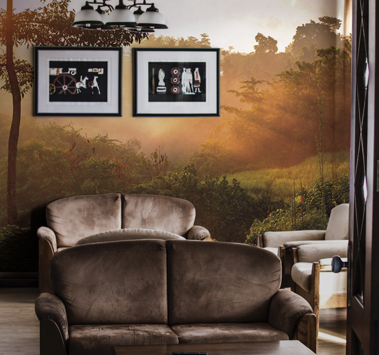 Wall mural nature tranquil woodland landscape - TenStickers