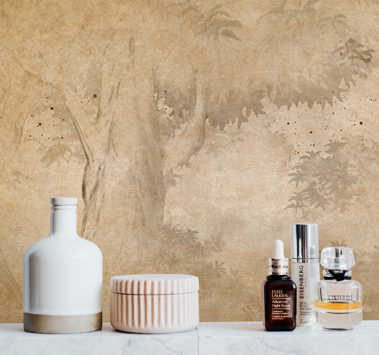 Wall mural nature tree silhouette background - TenStickers