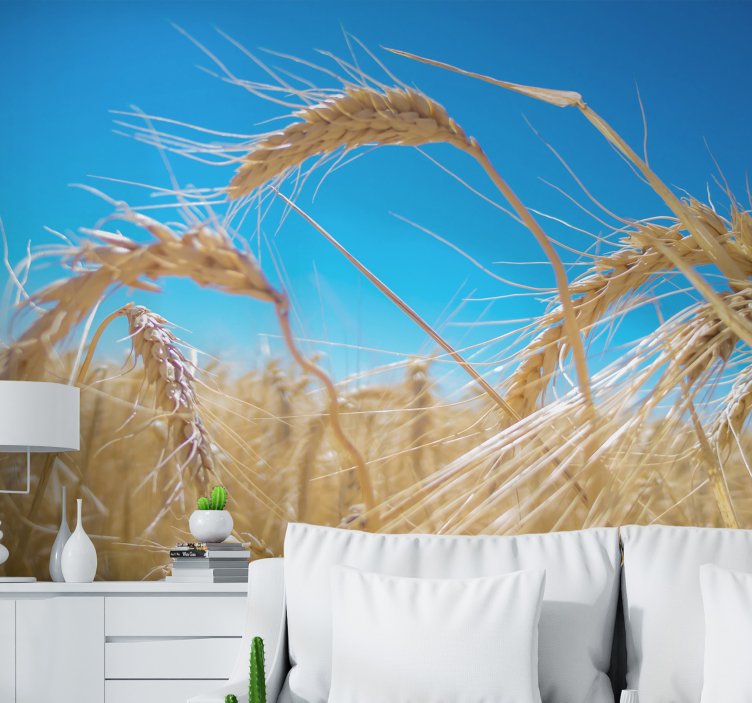 Wall mural nature wheat field landscape - TenStickers