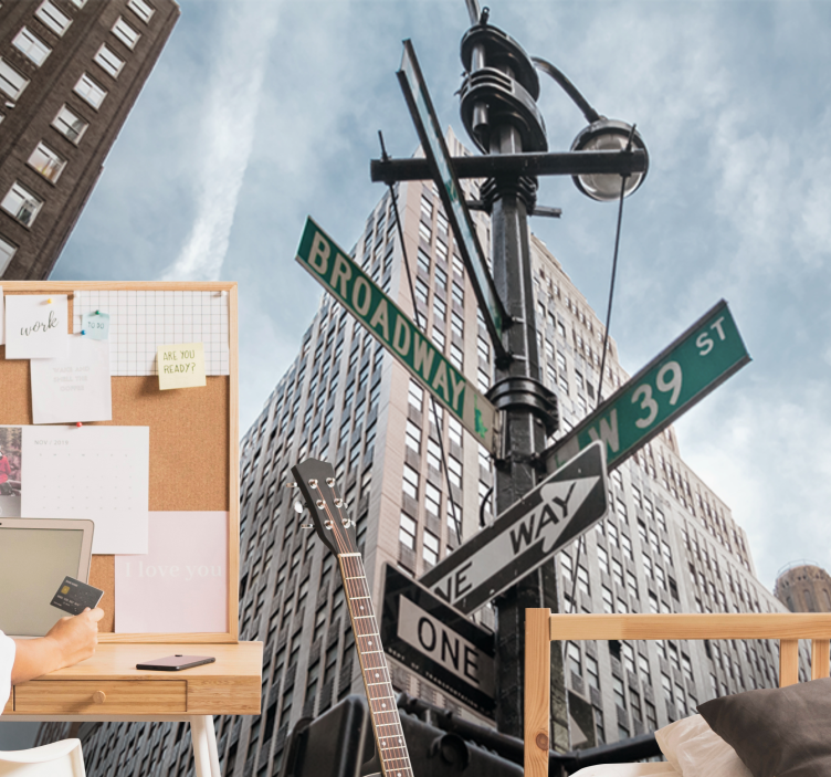 Wall mural new york broadway street signs - TenStickers