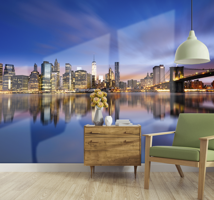 Wall mural new york new york skyline reflection - TenStickers