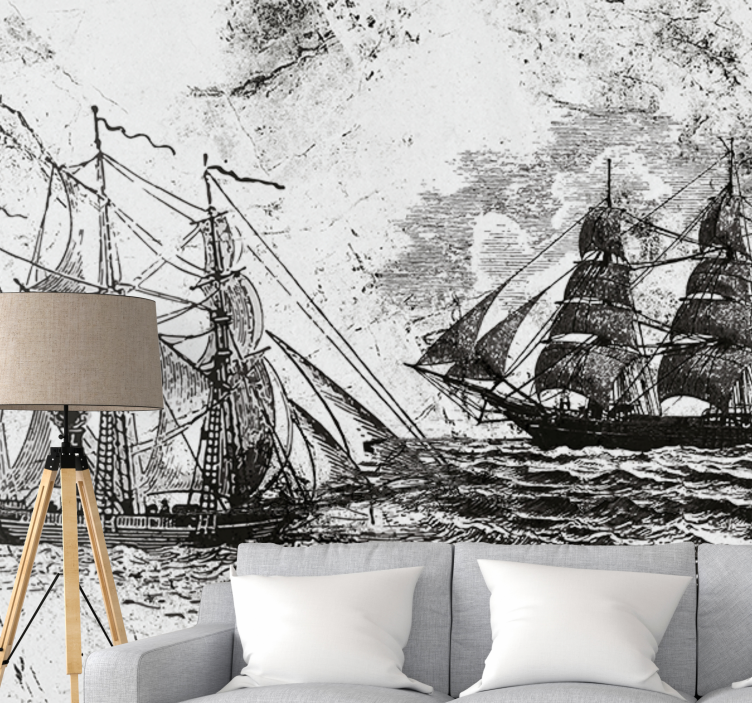 Wall mural vehicle historic sailing ships - TenStickers