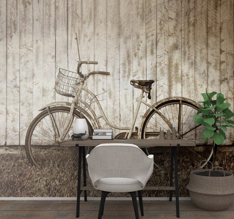 Wall mural vehicle vintage bicycle scene - TenStickers
