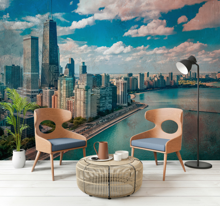 Wall Photo mural of USA Chicago building view - TenStickers