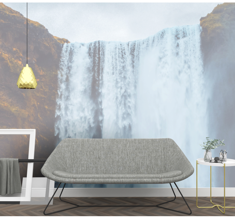 Waterfalls living room wall mural - TenStickers