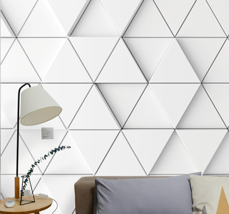 White triangles with shades 3D Wall Mural - TenStickers