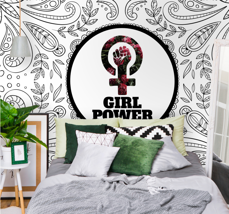 Women sign saying girl power phrase wall mural - TenStickers