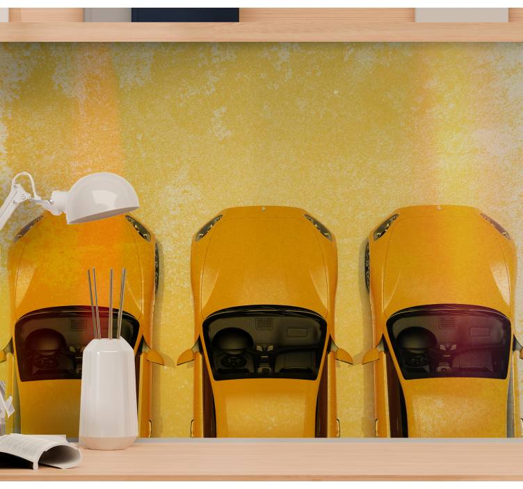 Yellow Sport Cars wall mural vehicle - TenStickers