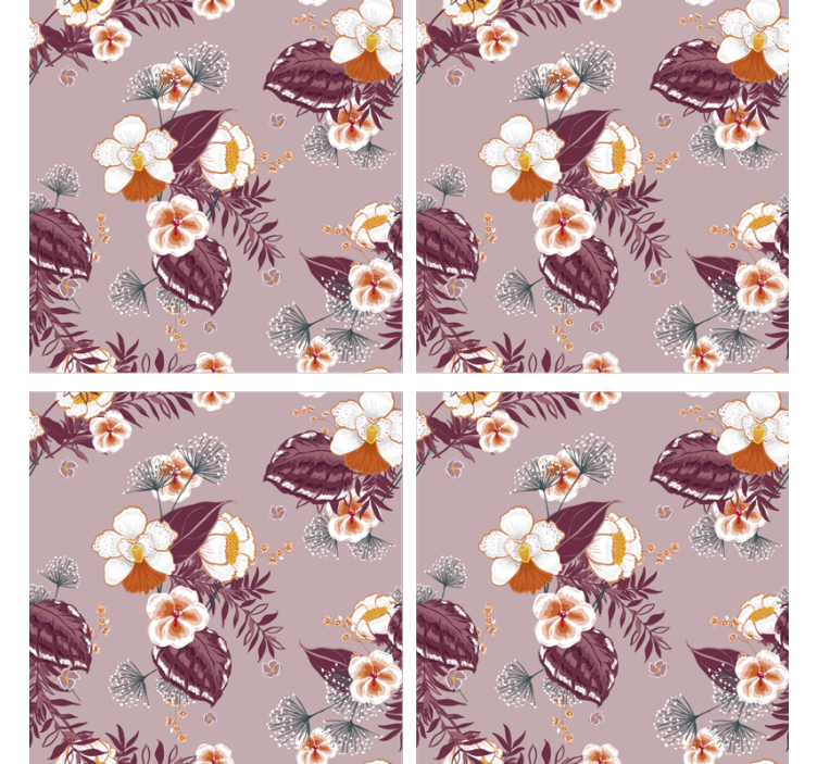 Texture coasters floral patterned design - TenStickers