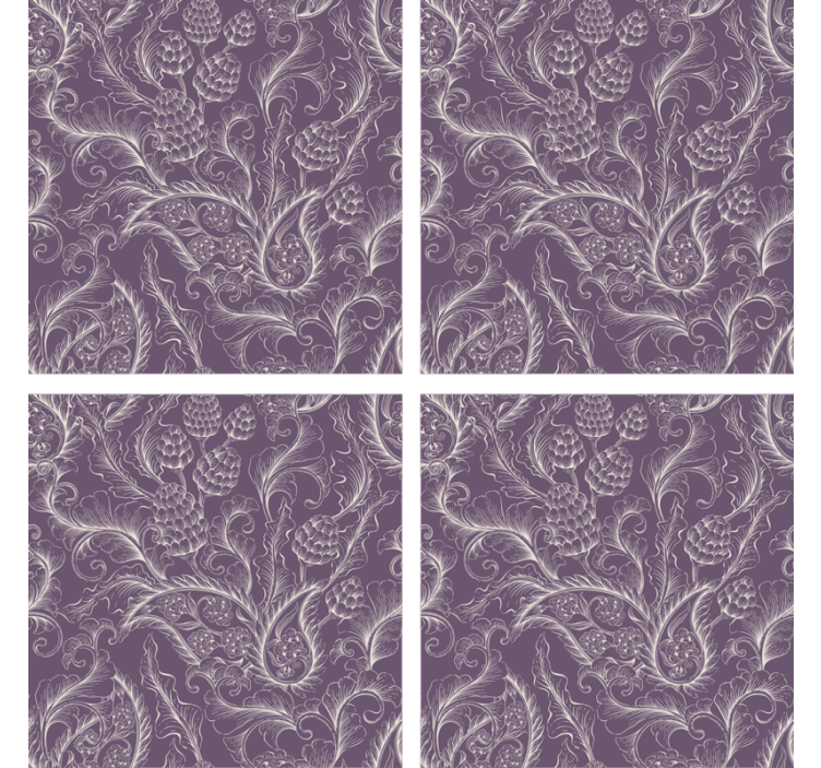 Texture coasters with elegant botanical design - TenStickers