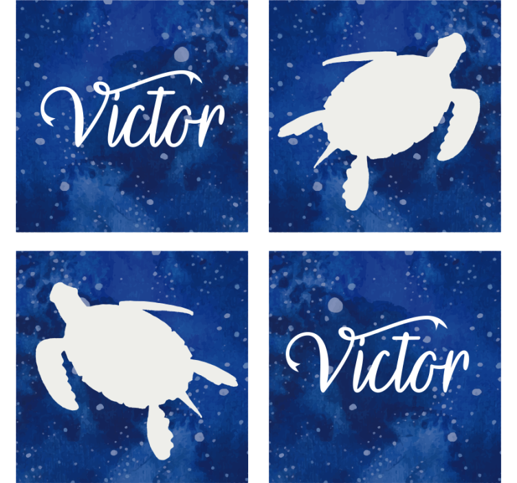 Custom Turtle Galaxy Pattern Coasters - TenStickers