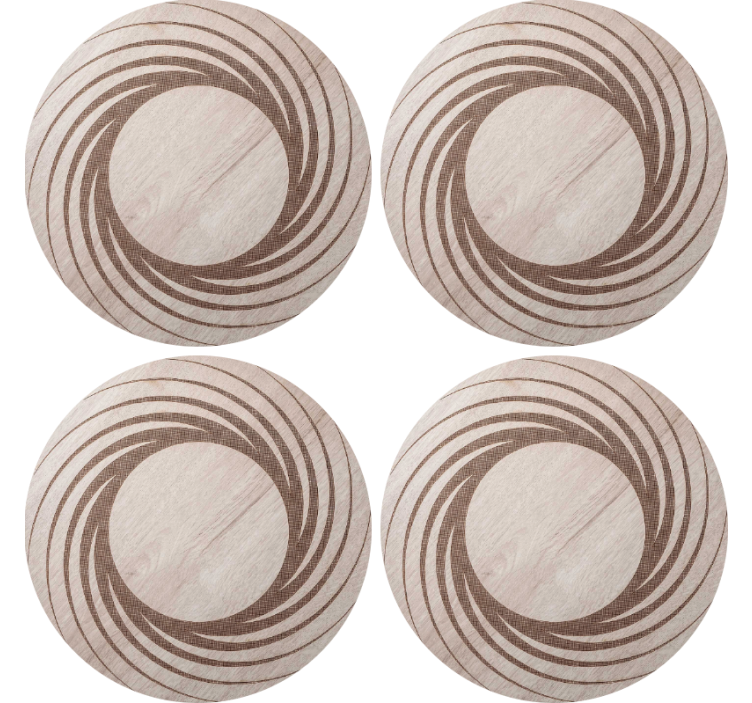 Brown wooden swirl modern coaster - TenStickers