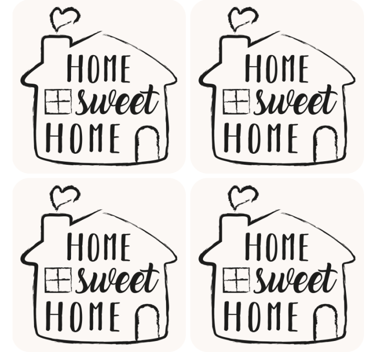 Home Sweet Home text coasters - TenStickers