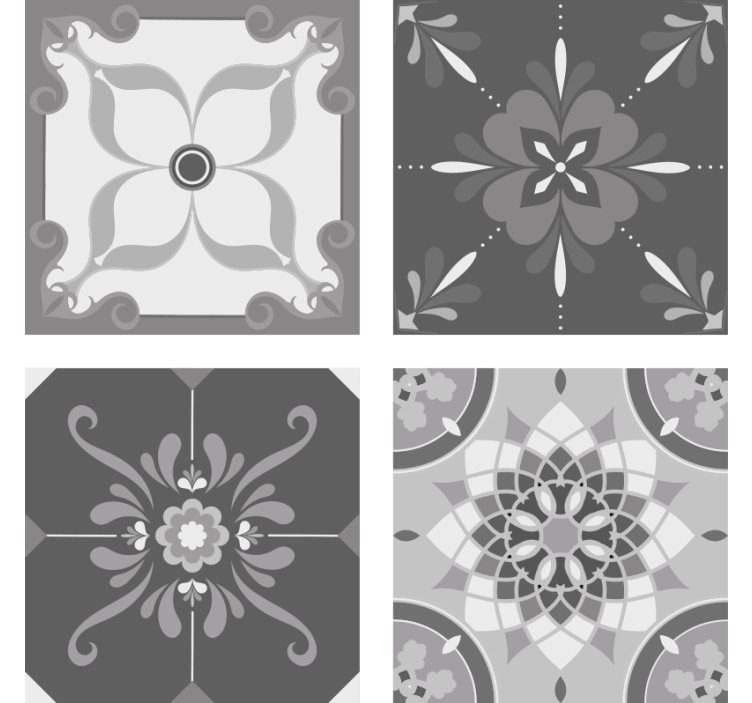 Texture coasters intricate grey pattern - TenStickers