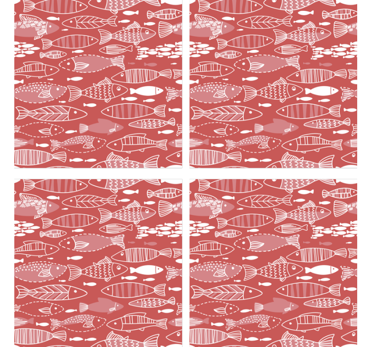 Modern coasters with fish pattern design - TenStickers