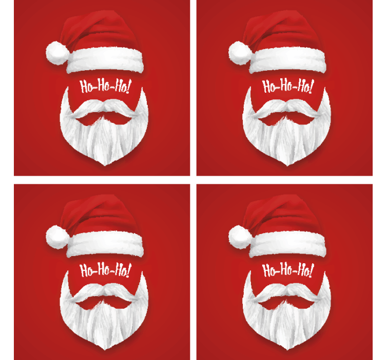 ho ho ho Christmas drink coaster - TenStickers
